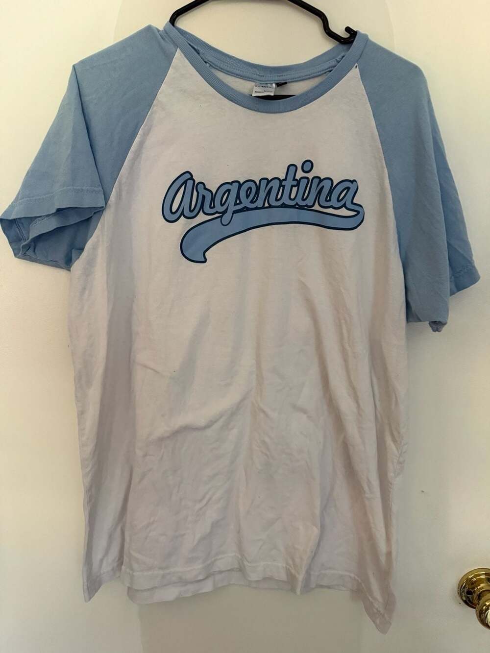 Argentina Soccer Raglan T-Shirt with Number 10